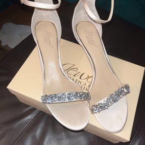 New Jewel Badgley Mischka Size 11 Dash Kitten-Heel Evening Sandals